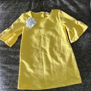 Janie and Jack Yellow Dress With White flower accent - Size 3